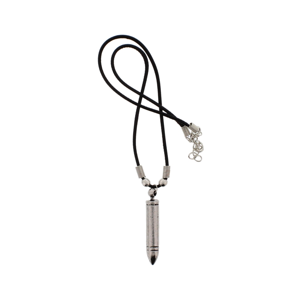 Zac's Alter Ego - Heavy Silver Bullet Corded Ketting - Zilverkleurig/Zwart